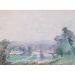 William Lee Hankey, pair of Sussex landscapes, watercolours, signed, 27cm x 38cnm, framed A few very