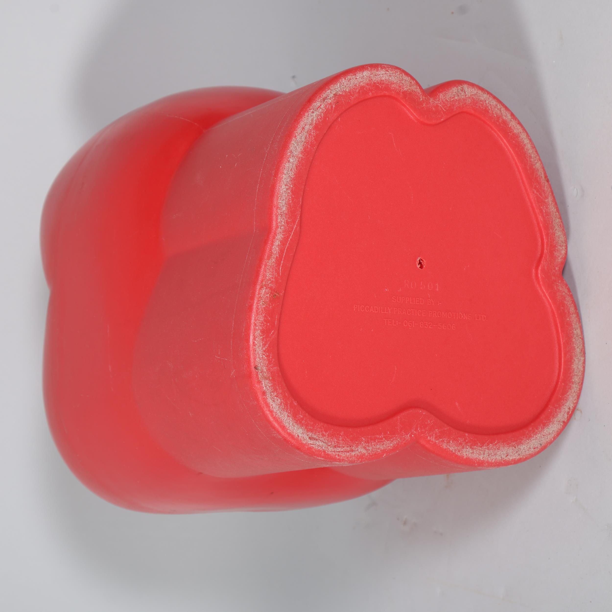 A red plastic stool in the form of a molar or tooth, possibly from a dentist’s waiting room, with - Image 3 of 3