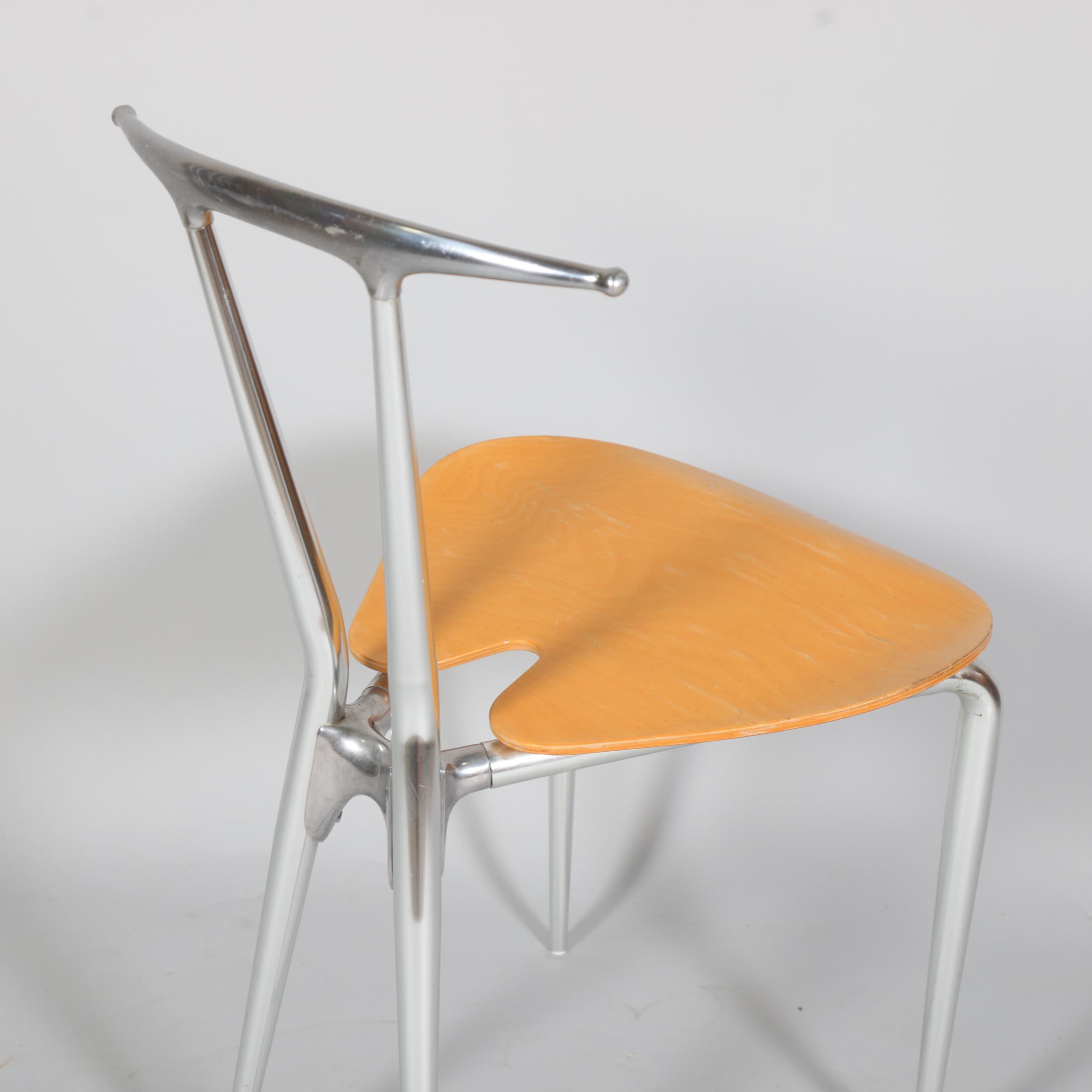 Carlo Bartoli, a Hole chair designed in 1993, the polished aluminium frame with ply seat as seen - Image 2 of 3