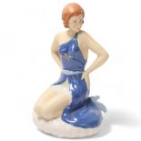 Royal Dux Art Deco porcelain kneeling girl, height 16cm Good condition, no chips cracks or