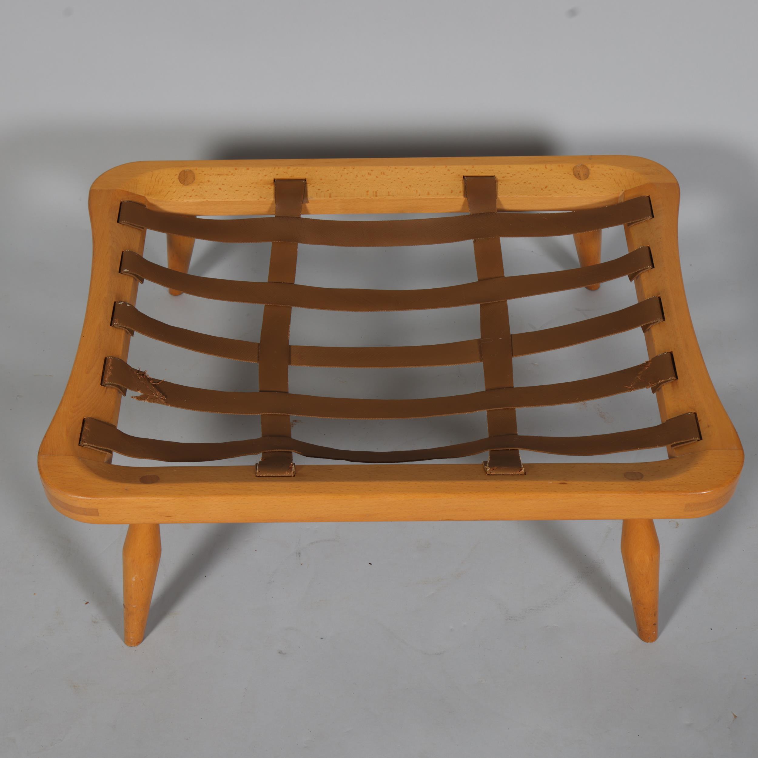 LUCIAN ERCOLANI for Ercol, a Model 205 footstool, mid 20th century beech footstool/ottoman with - Image 2 of 4