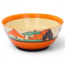Clarice Cliff Fantasque Tree And House pattern bowl, diameter 17.5cm Good condition, no chips cracks