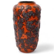 A mid-century West German ceramic fat lave vase, numbered to base 517-38, height 38cm Minor chips to