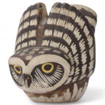 STIG LINDBERG and EDVARD LINDHAL for Gustavsberg Sweden, a 1962 designed Burr (Ruffled) owl,