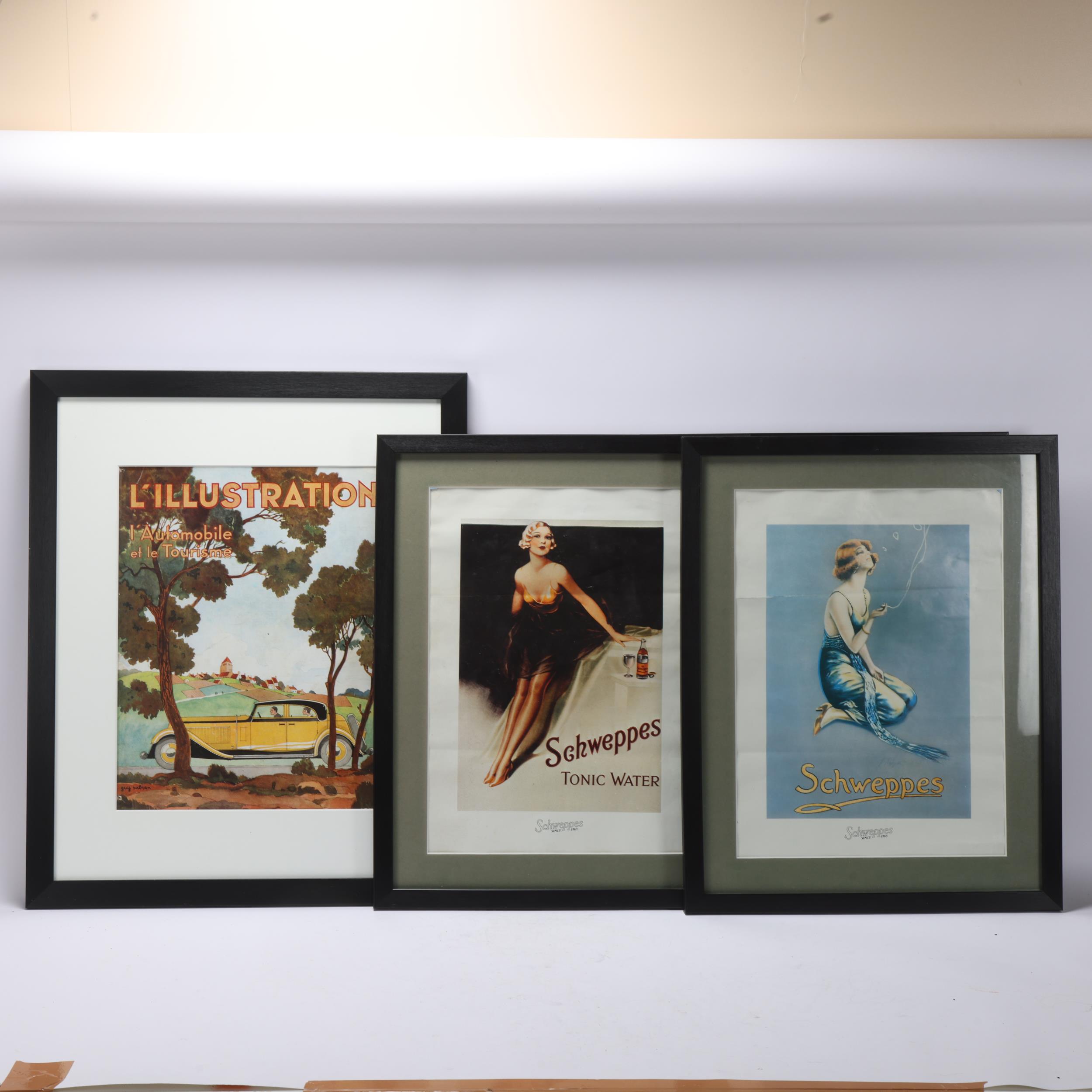 Harper's Bazaar lithograph cover February 1933, together with 5 other advertising prints (6), framed - Image 2 of 3