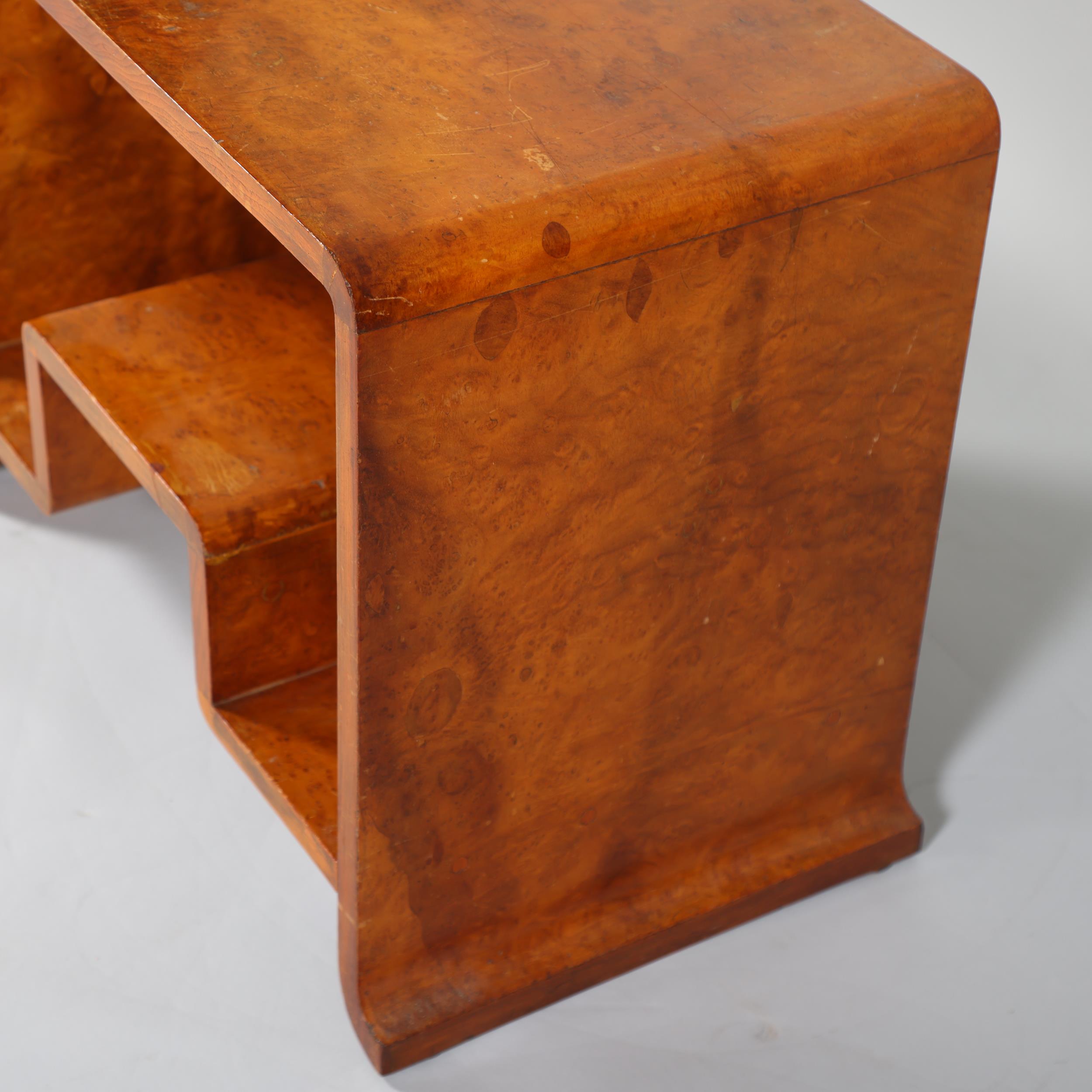 Art Deco maple occasional table, circa 1920s, with stepped under-tier, 61cm x 38cm, height 51cm Some - Image 3 of 3