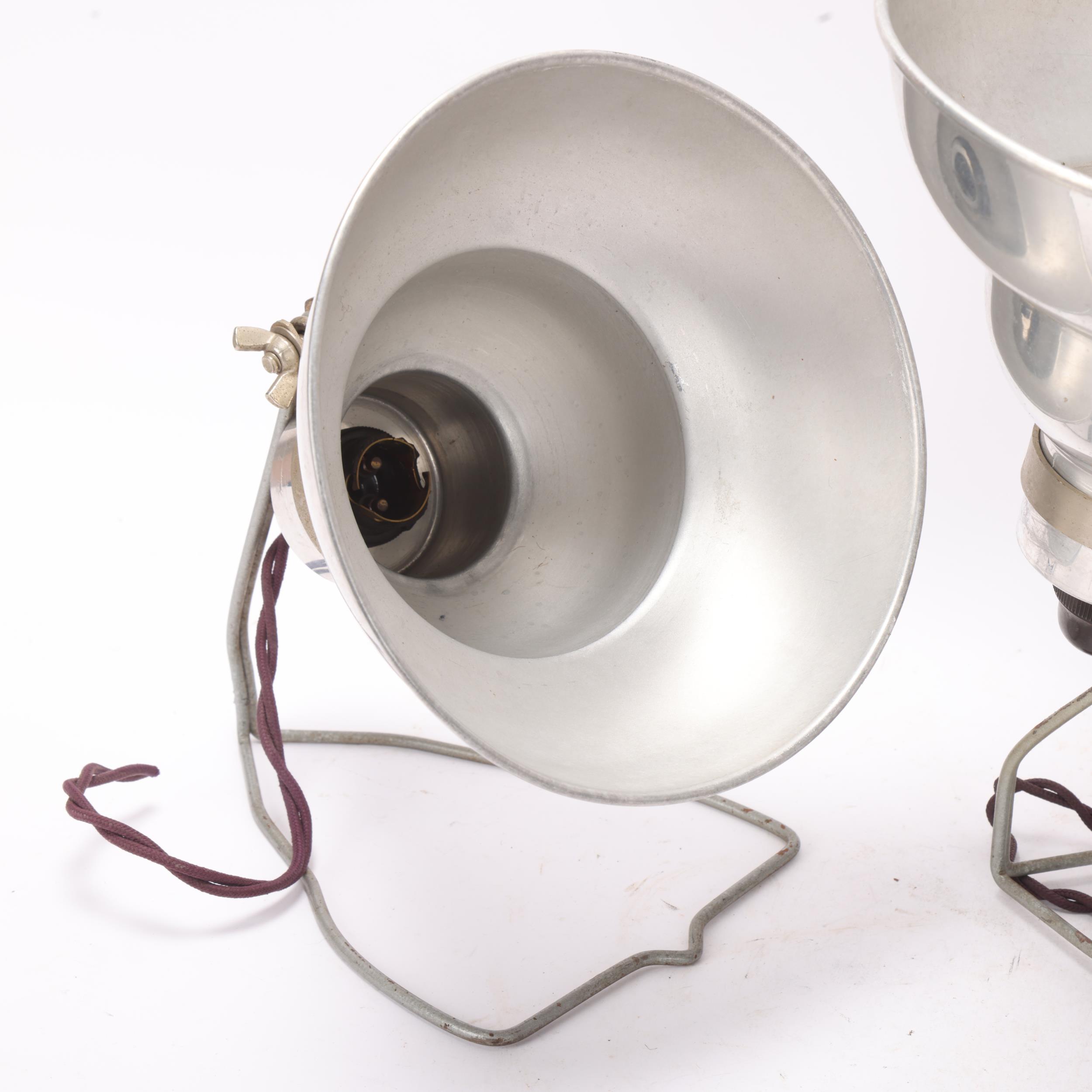 3 mid-century aluminium photography studio lights, no makers marks, shade diameter 18cm Wear - Image 3 of 3