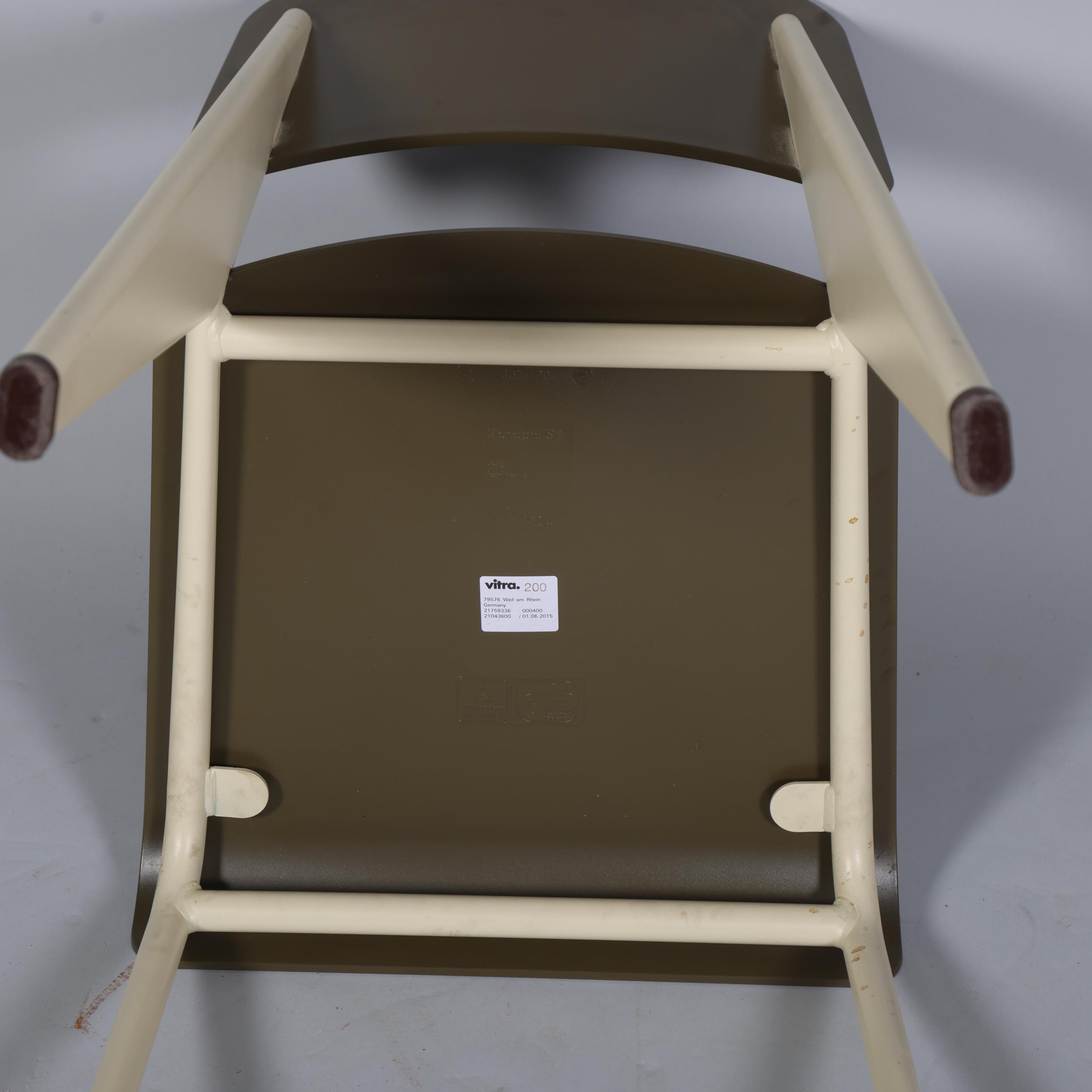 JEAN PROUVE - A Vitra Standard SP chair, olive seat on ecru base, with maker's labels and moulded - Image 3 of 3