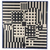 After VICTOR VASARELY, a geometric lithograph print, 50 x 52cm, framed some foxing and marks to