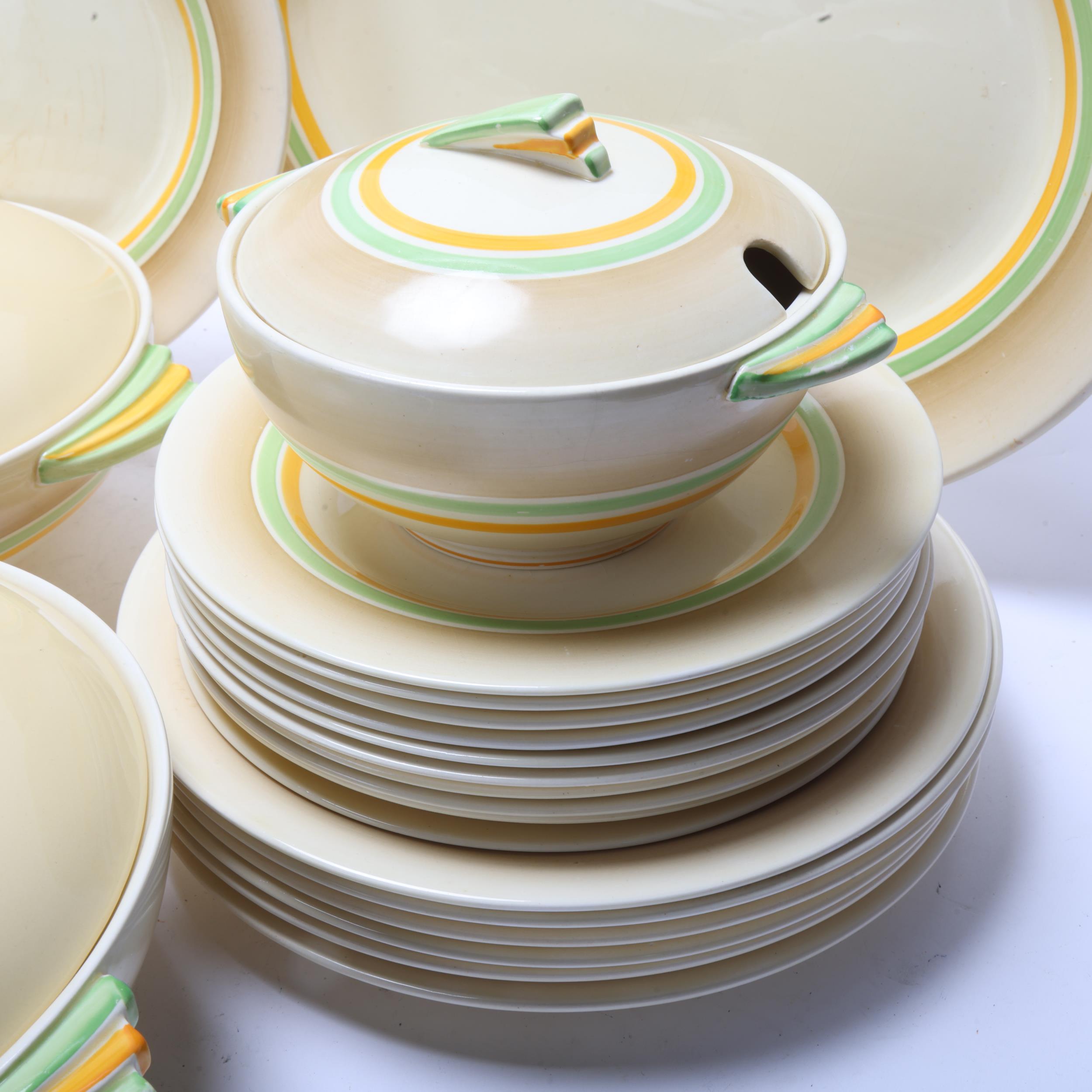 Wedgwood Art Deco banded dinner service, including 2 pairs of tureens and covers, 2 graduated meat - Image 2 of 3