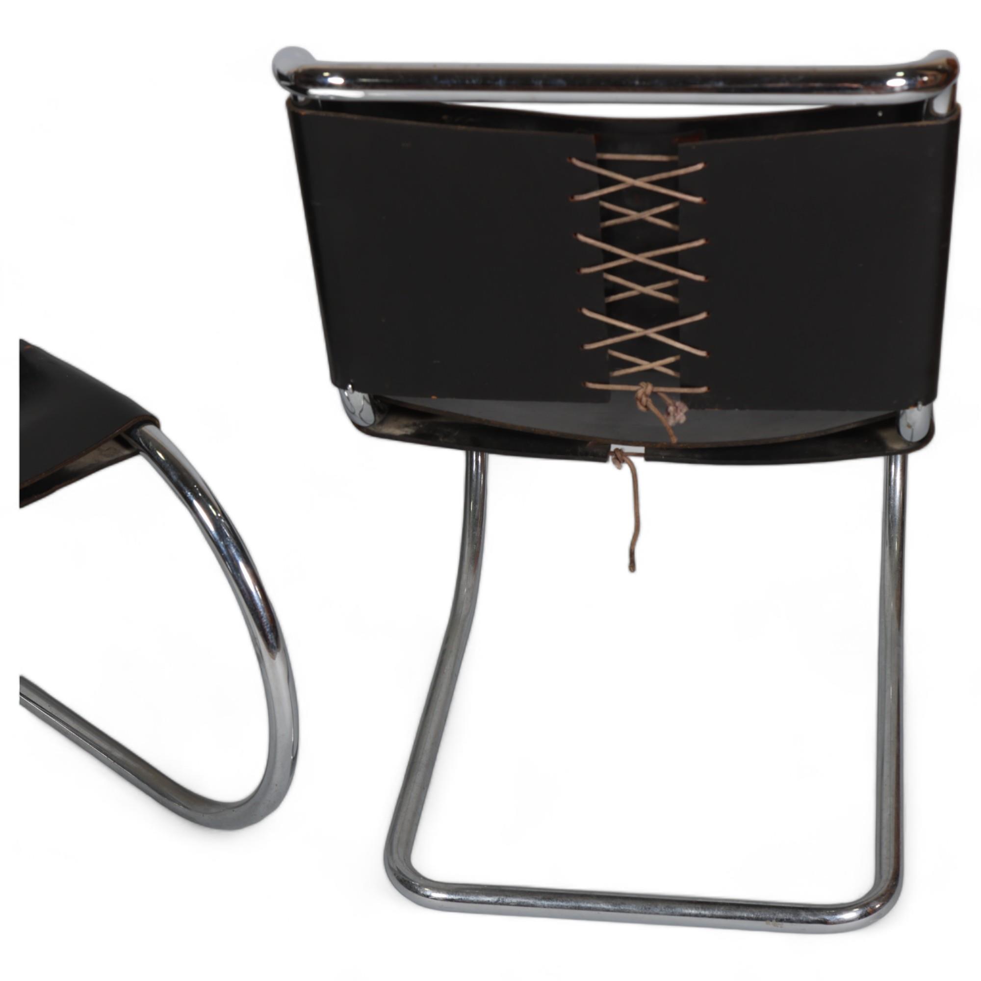 MIES VAN DER ROHE for KNOLL - an early pair of MR10 cantilever tubular steel side chairs with - Image 2 of 5