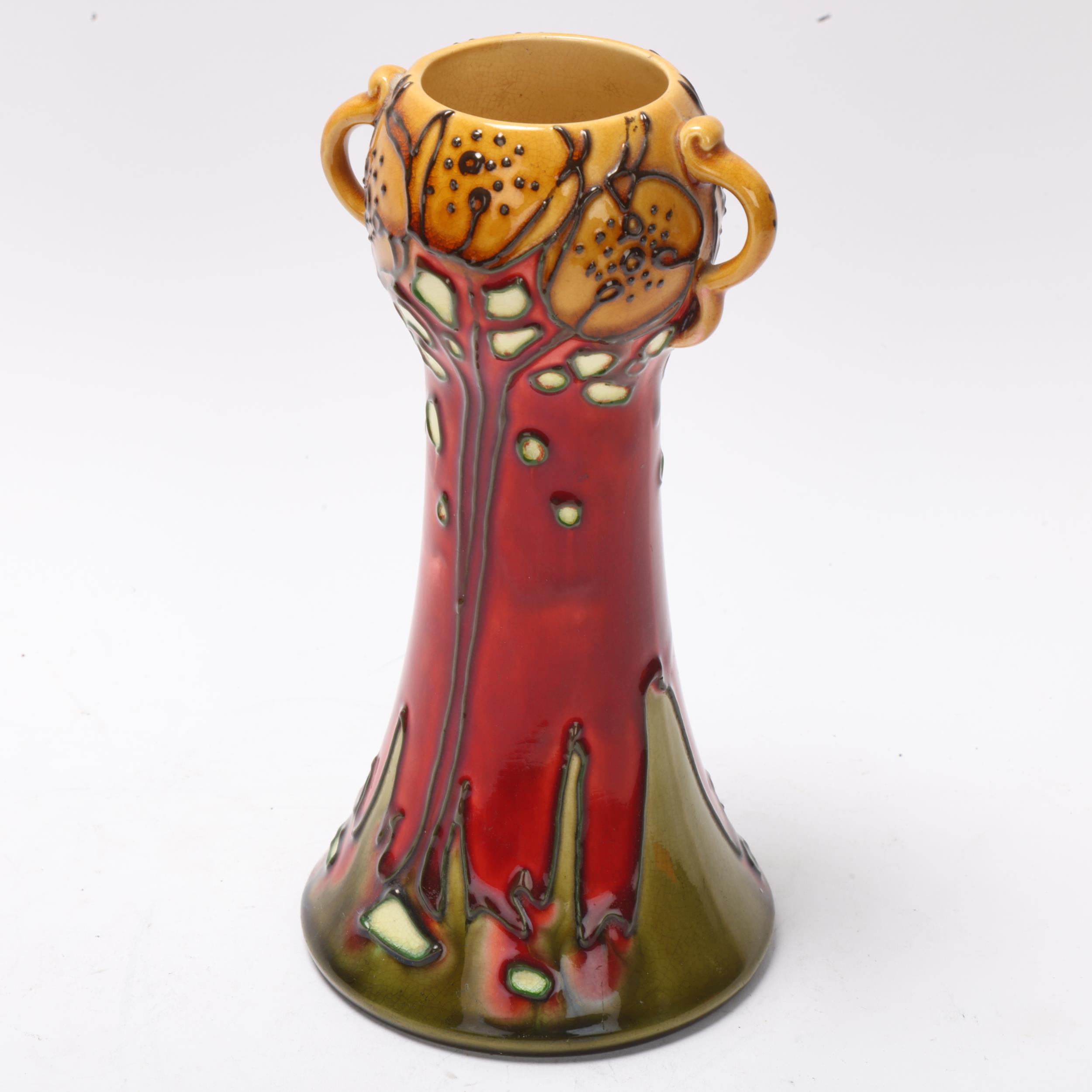 Minton Secessionist vase, circa 1902 - 1910, tube-lined decoration, height 17.5cm Good condition, no - Image 3 of 3