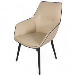 Jehs and Laub, a contemporary design Ray Soft armchair in fine leather by Brunner, Germany, with