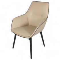 Jehs and Laub, a contemporary design Ray Soft armchair in fine leather by Brunner, Germany, with