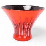 GIANNI VERSACE for Venini, a ‘Rivoli’ vase of flared shape in red glass with a geometric design in