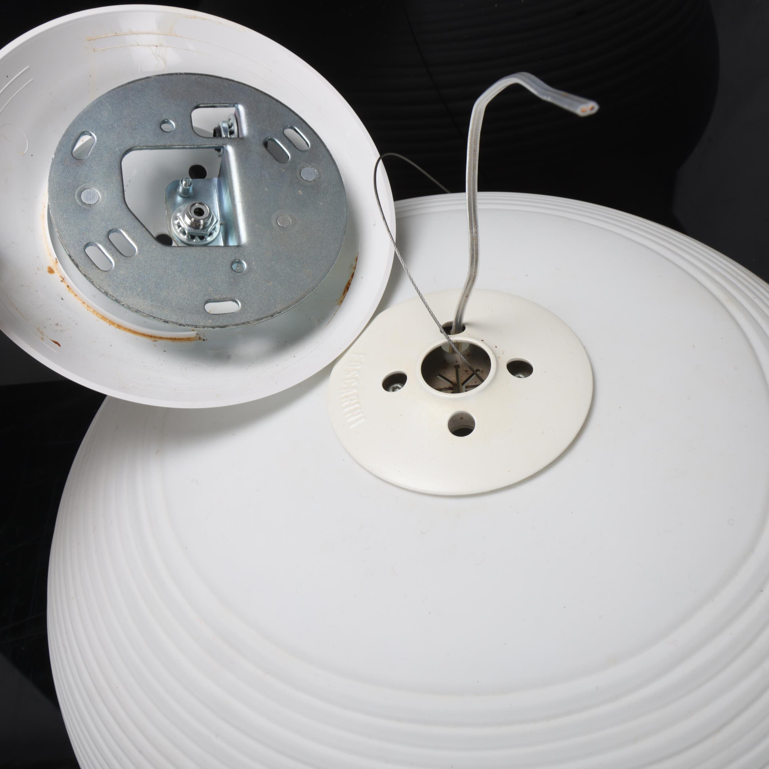 A Foscarini "Rituals" white glass pendant lamp, with white metal ceiling rose, diameter approx 35cm, - Image 2 of 3