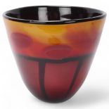A large Murano glass vase in graduated amber/red tones, height 23cm Good condition, no chips, cracks
