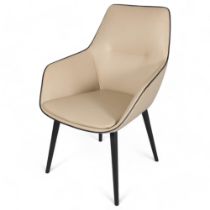 Jehs and Laub, a contemporary design Ray Soft armchair in fine leather by Brunner, Germany, with