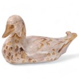 DAVID SHARP for Rye pottery, a ceramic duck with wax relief glaze decoration, makers marks to