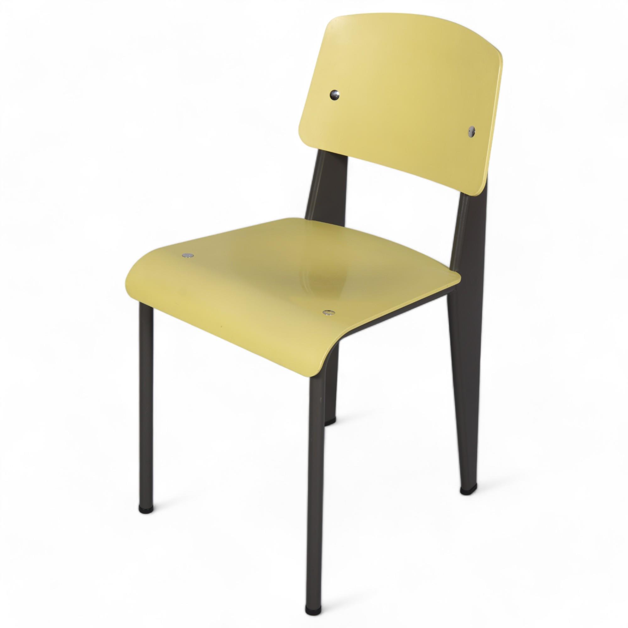 JEAN PROUVE - A Vitra Standard SP chair, citron seat on basalt grey base, with maker's labels and