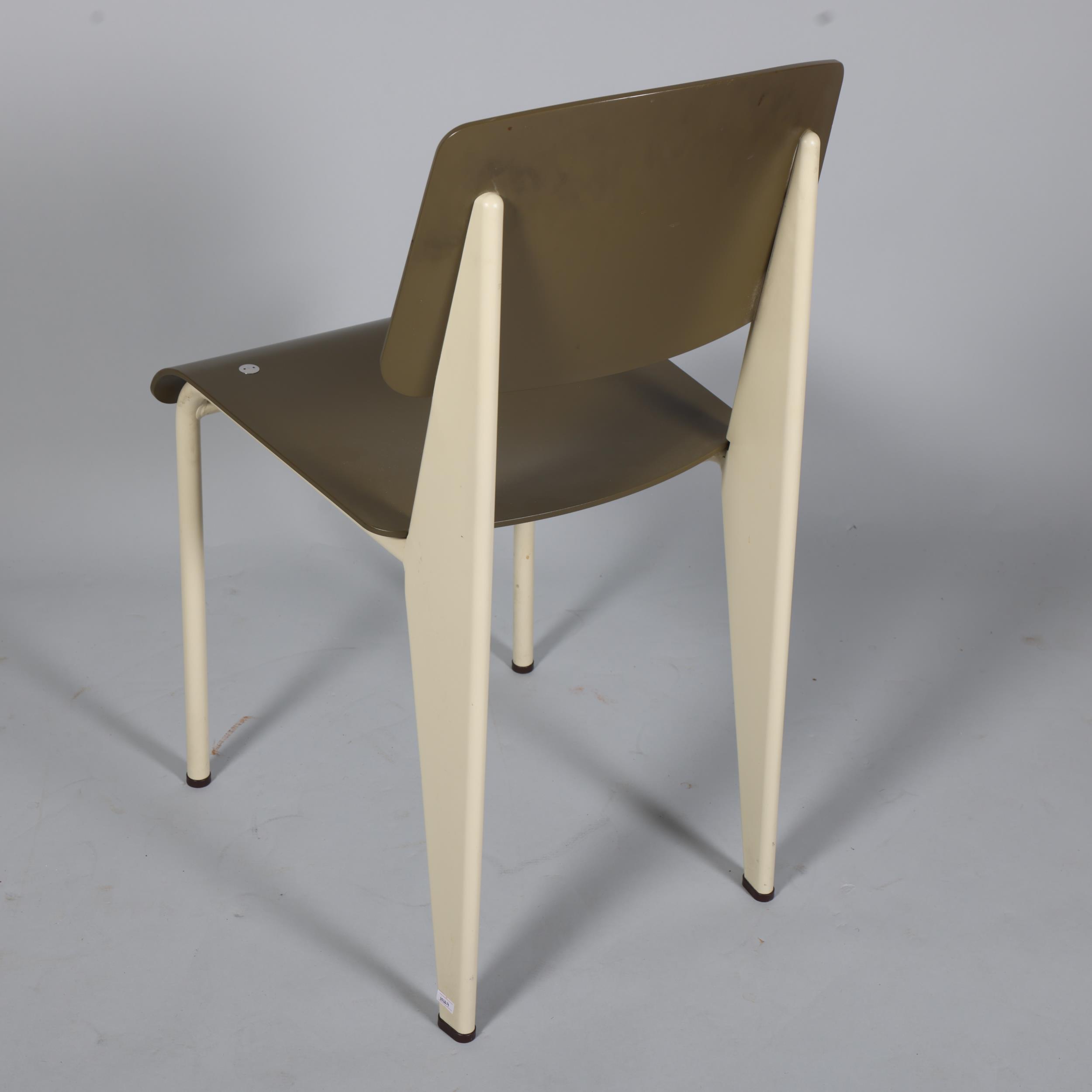 JEAN PROUVE - A Vitra Standard SP chair, olive seat on ecru base, with maker's labels and moulded - Image 2 of 3