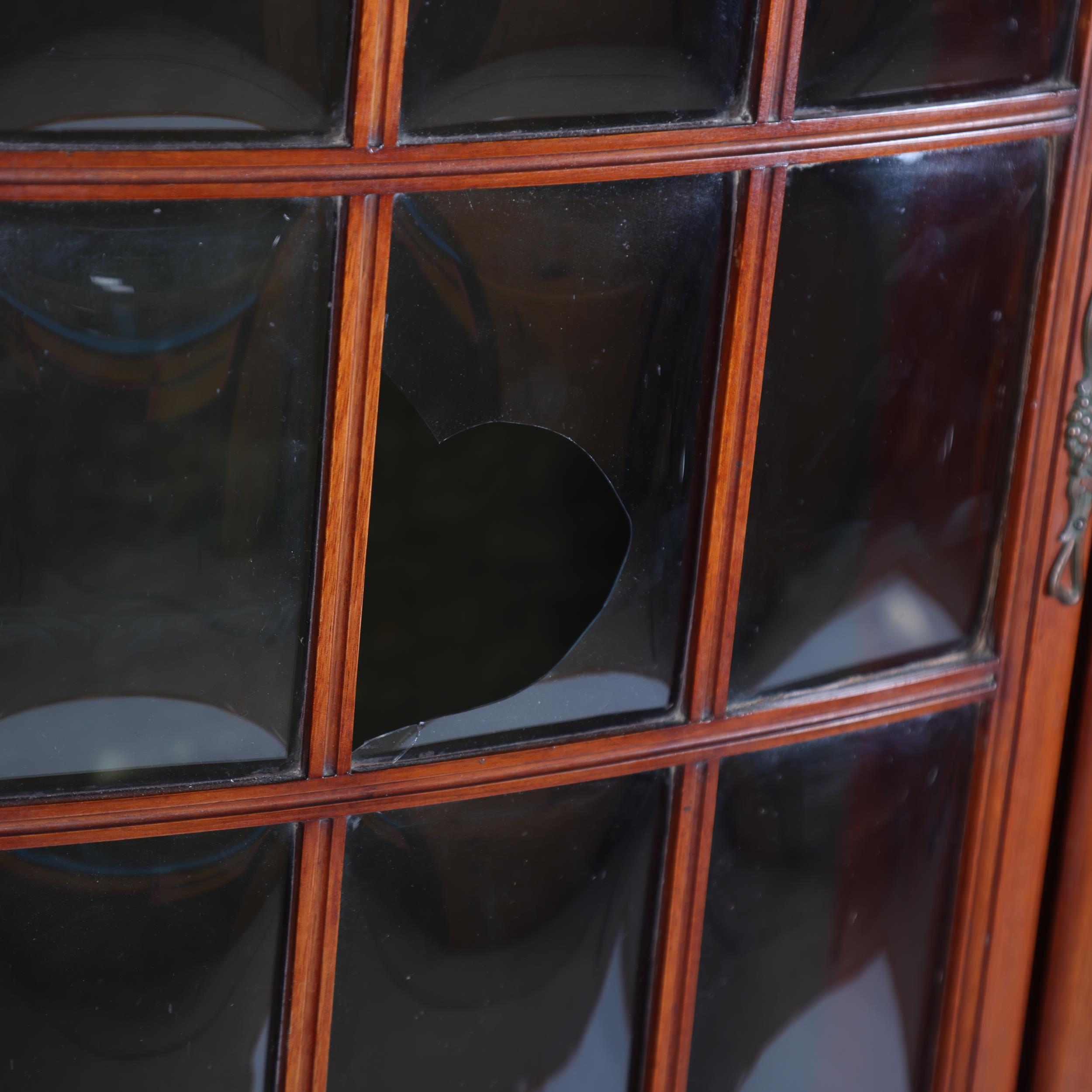 Shapland & Petter, an Art Nouveau mahogany display cabinet, 2 central doors with bow-glass panels - Image 2 of 11