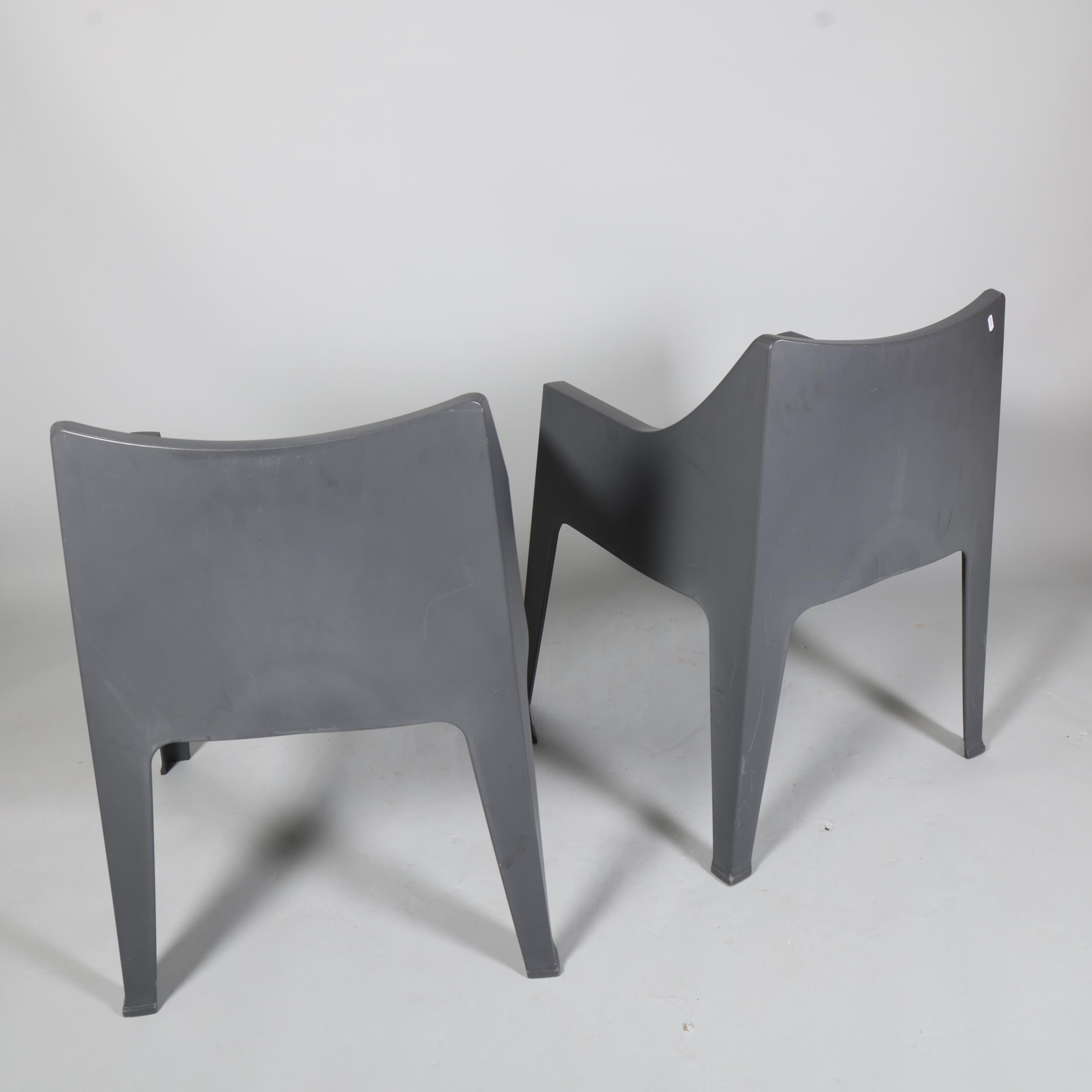 A pair of S.CAB Design Coccolana stackable garden chairs, in grey polymer, makers marks to base, - Image 3 of 4