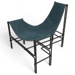 SAMUEL LAMAS, a Brazilian Bia lounge chair, the suede leather seat slung on a stylish paperclip