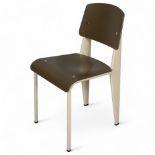JEAN PROUVE - A Vitra Standard SP chair, olive seat on ecru base, with maker's labels and moulded