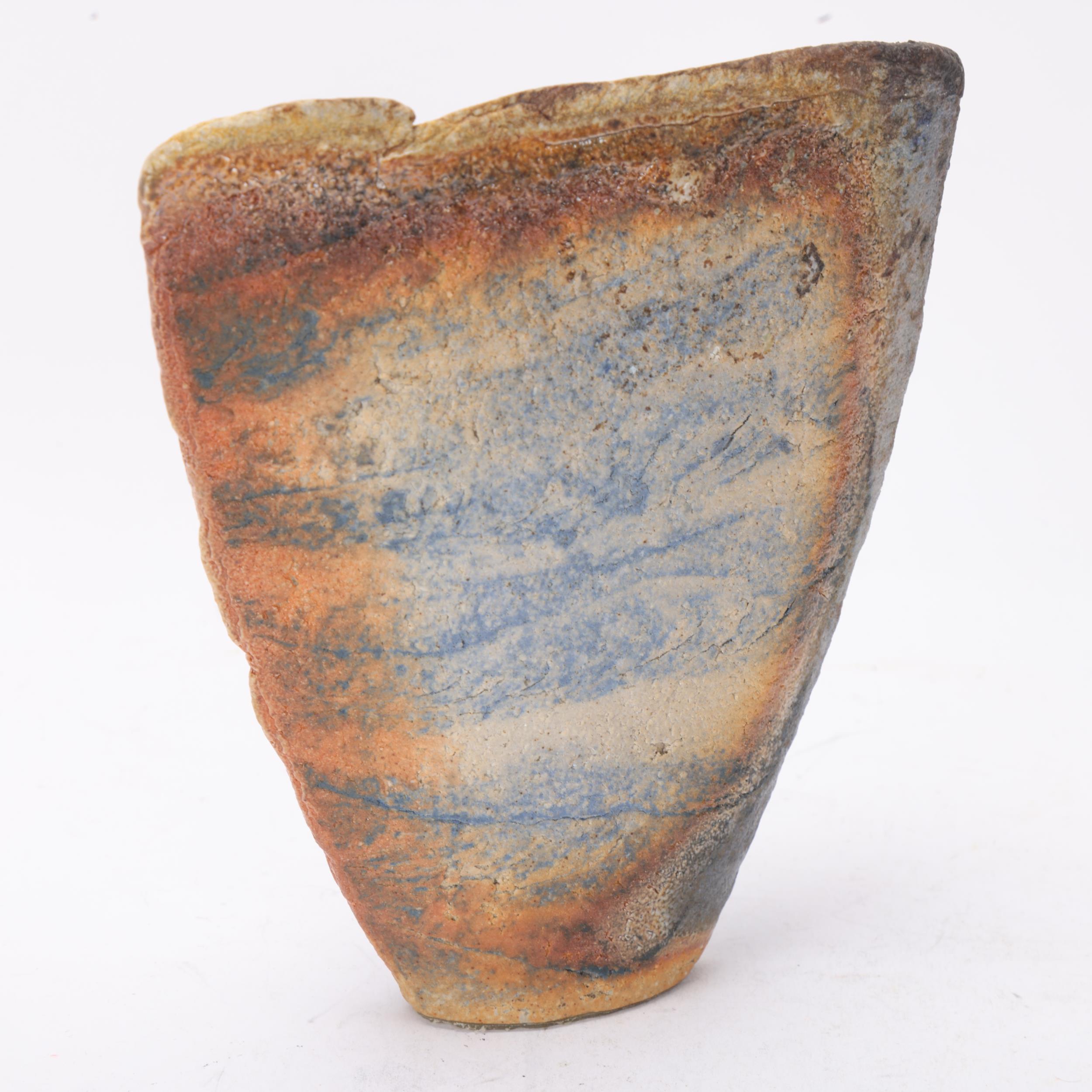 MARTIN MCWILLIAM, (b.1957-), a hand-built stoneware vase, blue wood fired glaze, makers - Image 2 of 3