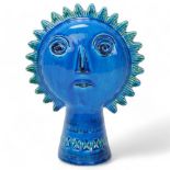 A Bitossi sun sculpture in the form of a head, with makers mark under base, in original packaging,