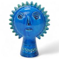 A Bitossi sun sculpture in the form of a head, with makers mark under base, in original packaging,