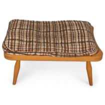 LUCIAN ERCOLANI for Ercol, a Model 205 footstool, mid 20th century beech footstool/ottoman with