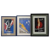 Harper's Bazaar lithograph cover February 1933, together with 5 other advertising prints (6), framed
