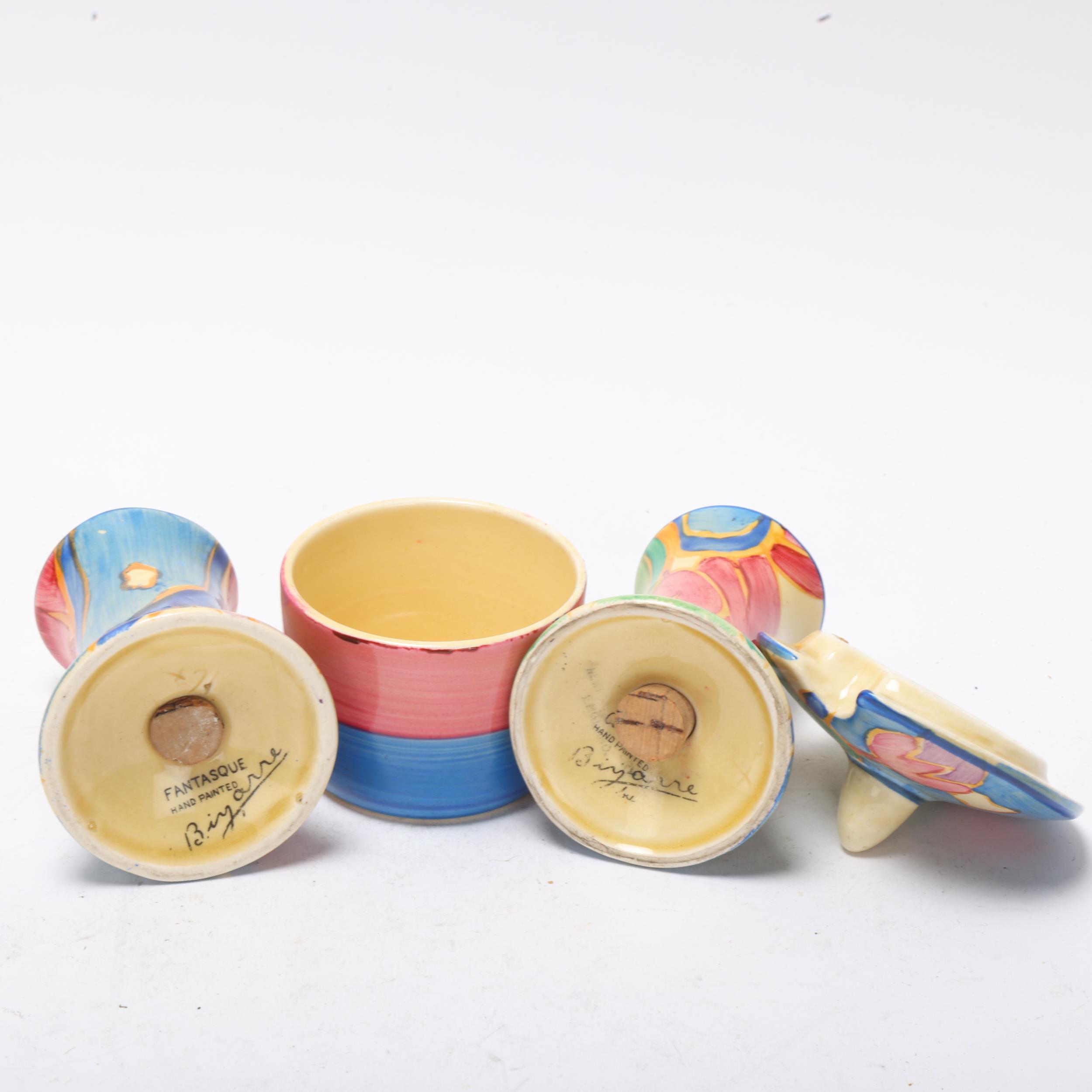 Clarice Cliff Bizarre Blue Chintz 3-piece cruet set, height 7.5cm All in good condition, no chips - Image 2 of 3