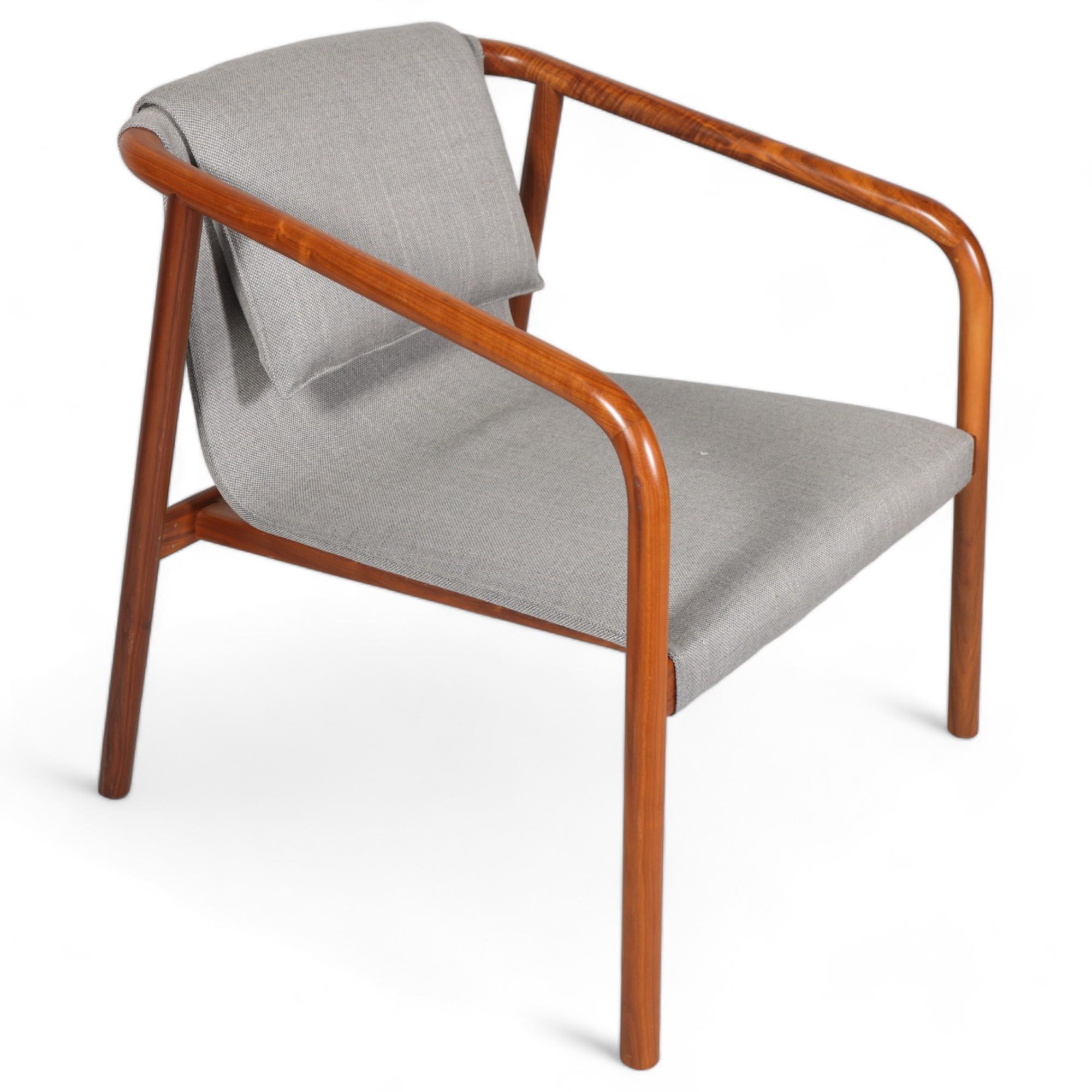 Bernhardt, USA, an Oslo lounge chair by ANGELL, WYLLER and AARSETH, with shaped walnut frame and