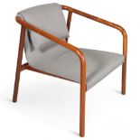 Bernhardt, USA, an Oslo lounge chair by ANGELL, WYLLER and AARSETH, with shaped walnut frame and