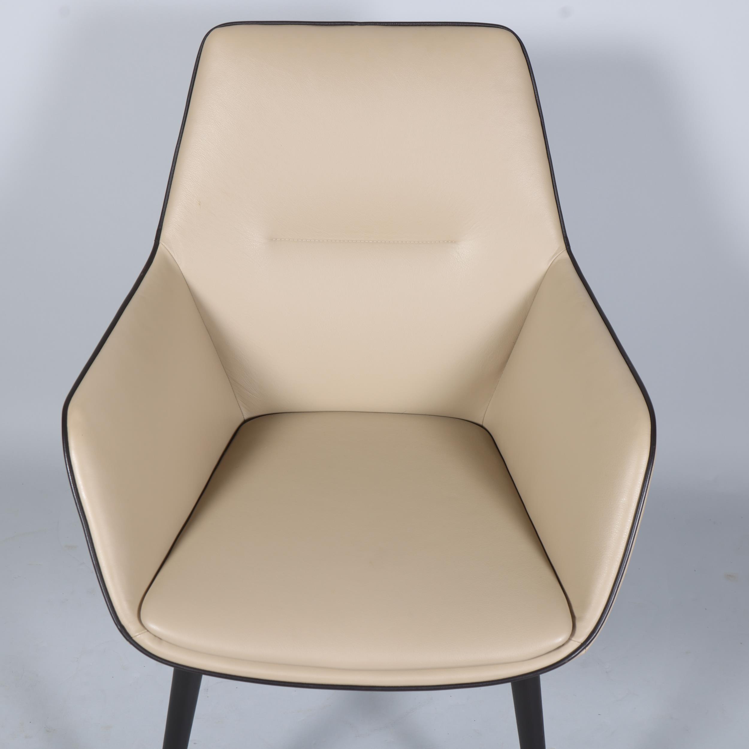 Jehs and Laub, a contemporary design Ray Soft armchair in fine leather by Brunner, Germany, with - Image 2 of 4