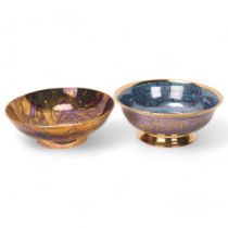 CAROLINE & STEPHEN ATKINSON-JONES, two slip-cast fruit bowls, with gold lustre glaze, signed to