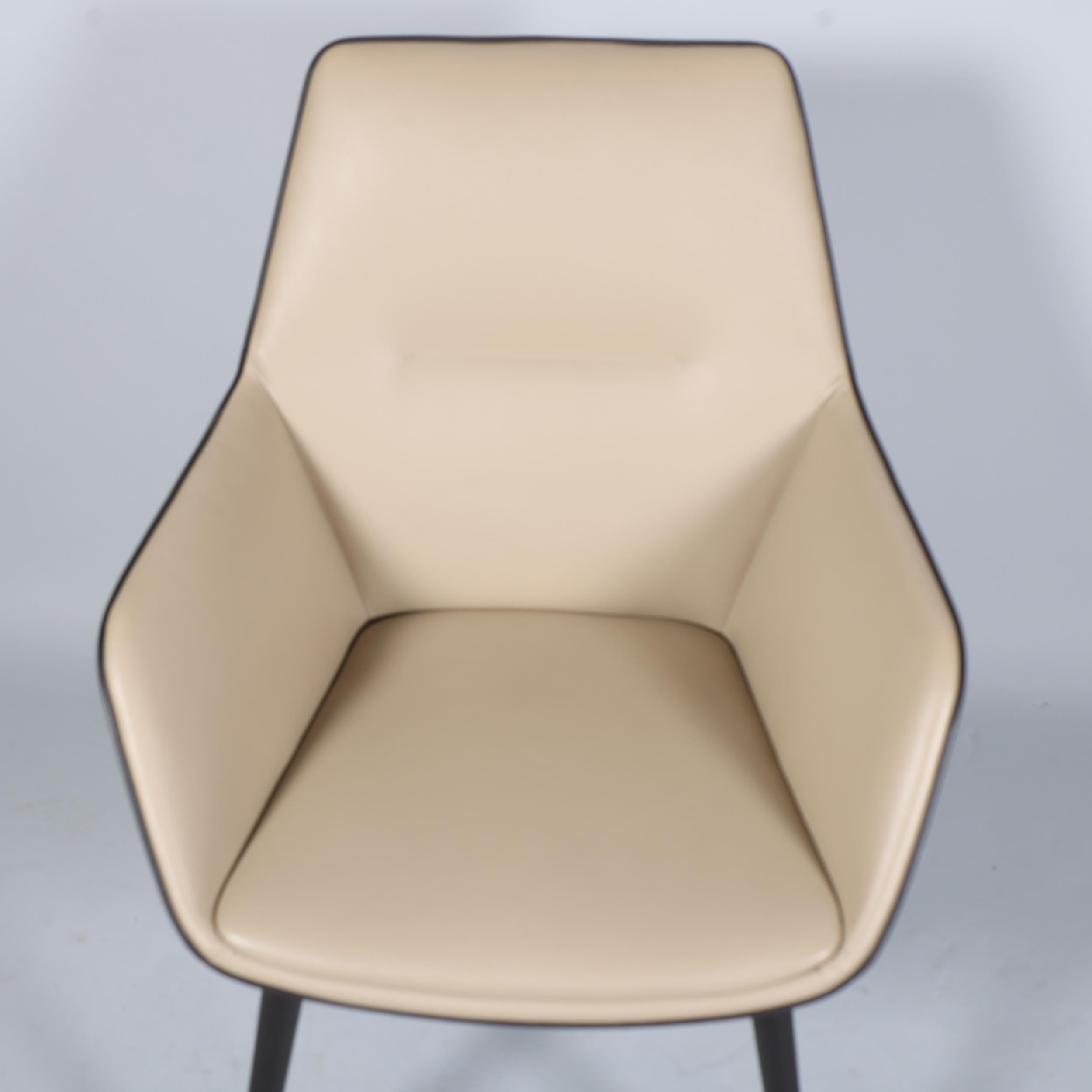 Jehs and Laub, a contemporary design Ray Soft armchair in fine leather by Brunner, Germany, with - Image 2 of 3