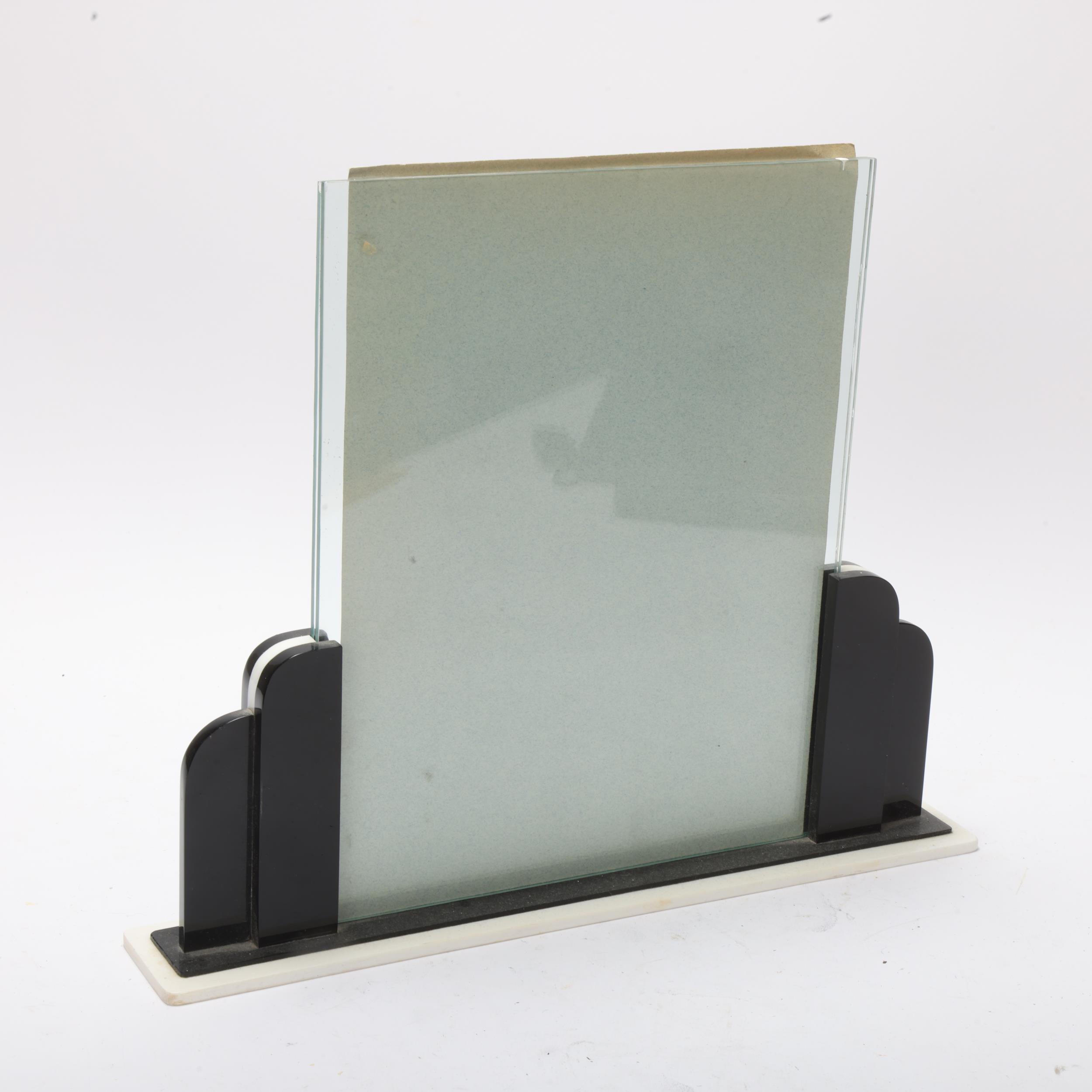 Art Deco two-colour perspex/glass standing photo frame, height 26cm Good original condition - Image 2 of 3