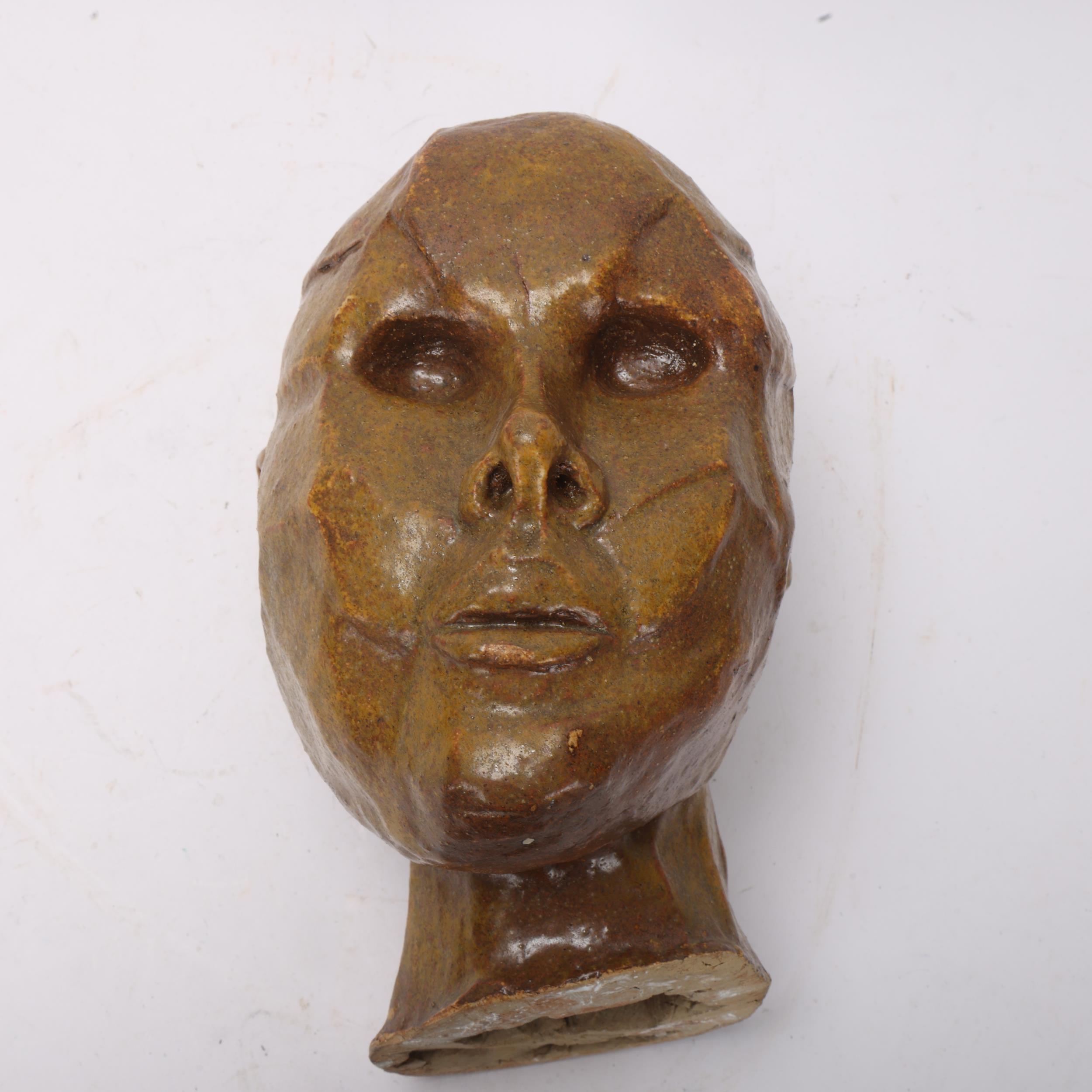 A mid 20th century stylised ceramic bust, indistinctly signed to base, height 28cm Good condition - Image 2 of 3