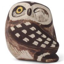 STIG LINDBERG and EDVARD LINDHAL for Gustavsberg Sweden, a 1962 designed Knip (Winking) owl,