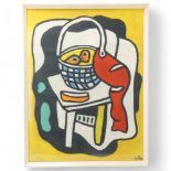 After Fernand Leger, a 1960's print of "the Blue Basket" 1949, 63 x 48cm, framed Good condition