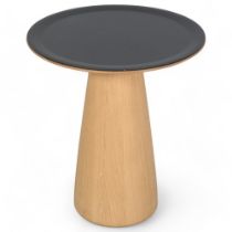 Walter Knoll, a Norman Foster 620 side table, the metal top on wooden tulip base, current RRP ca £