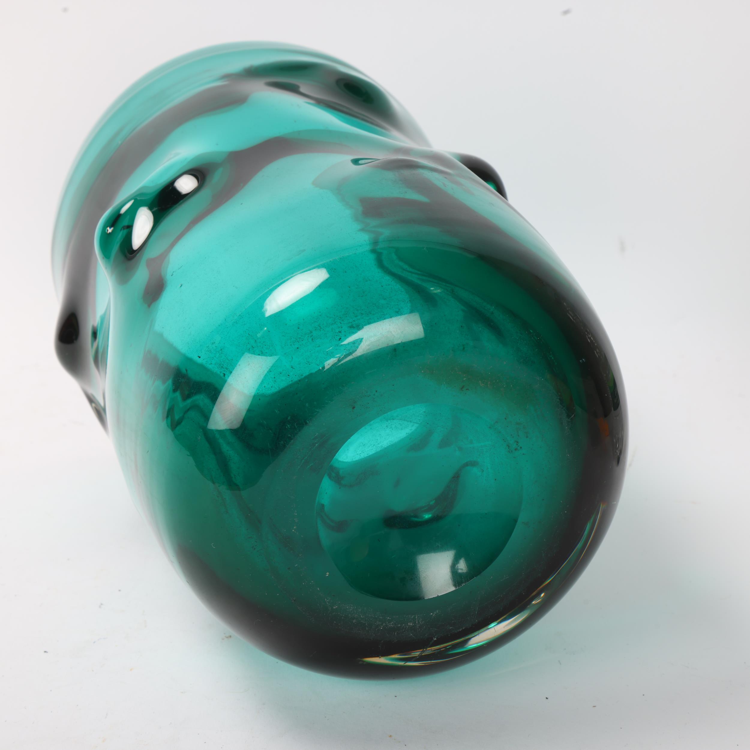 MARK PARRISH for Whitefriars, and green glass knobbly vase, height 23.5cm Good condition, some - Image 3 of 3