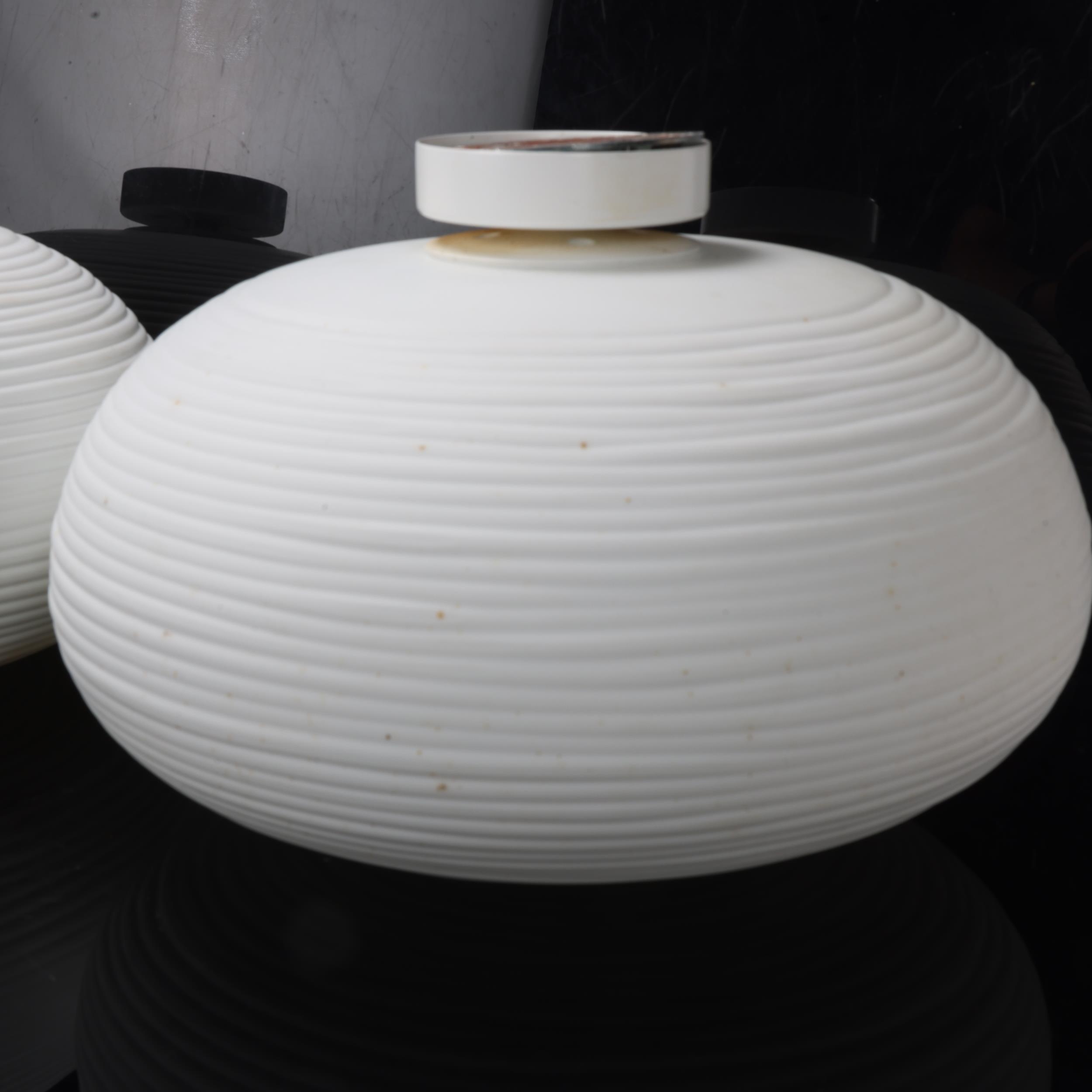 A Pair of Foscarini "Rituals" white glass ceiling lights, with two ceiling roses', diameter approx - Image 2 of 3