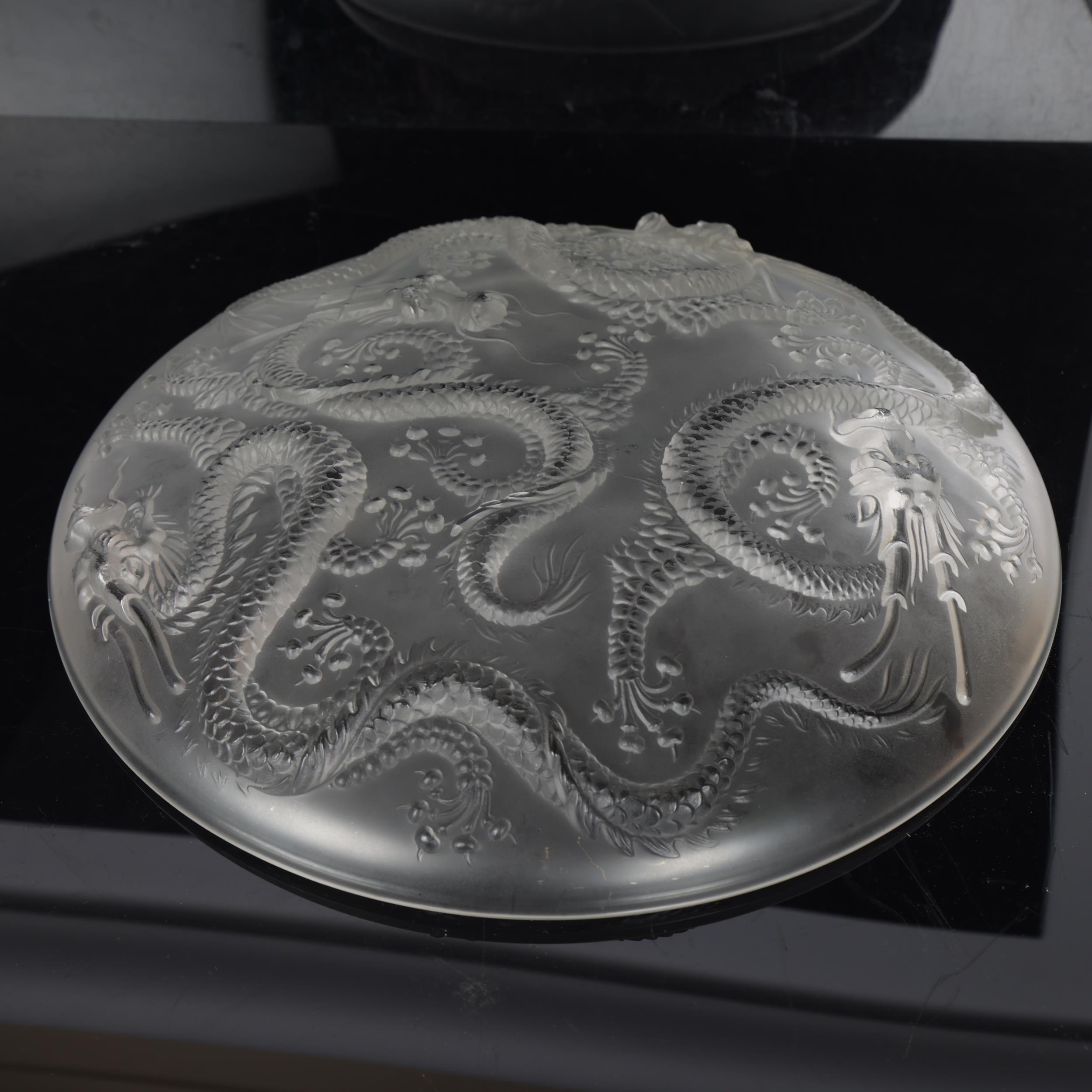 JOSEPH INGWALD for Barolac, Czech, a large “Dragon” plate manufactured in frosted pressed glass, - Image 3 of 3