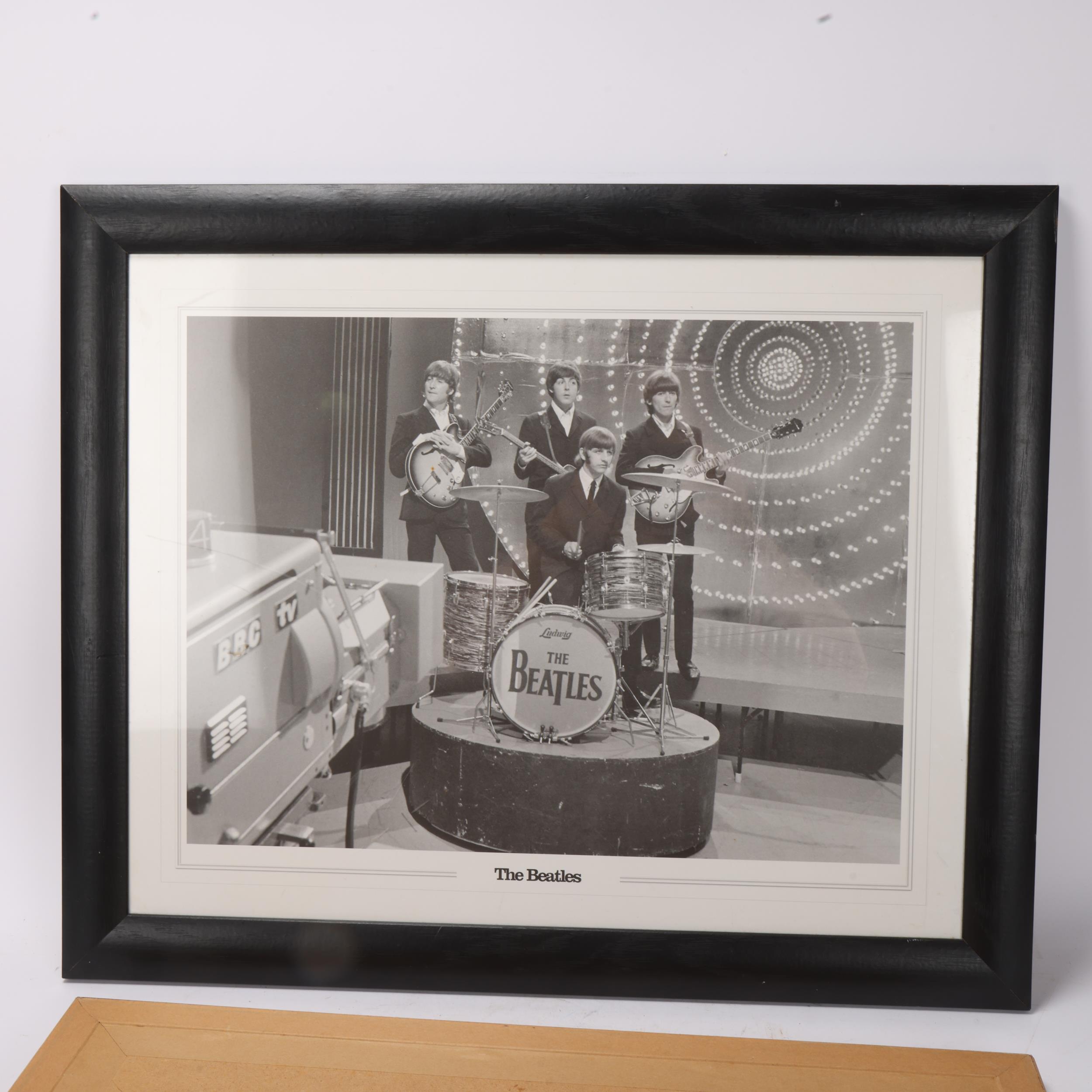 2 photographic prints of The Beatles, largest image 42 x 32cm, both framed Good condition - Image 3 of 3