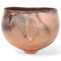 GABRIELE KOCH (b.1948-), a hand built ceramic bowl with burnished and smoke fired finish, makers